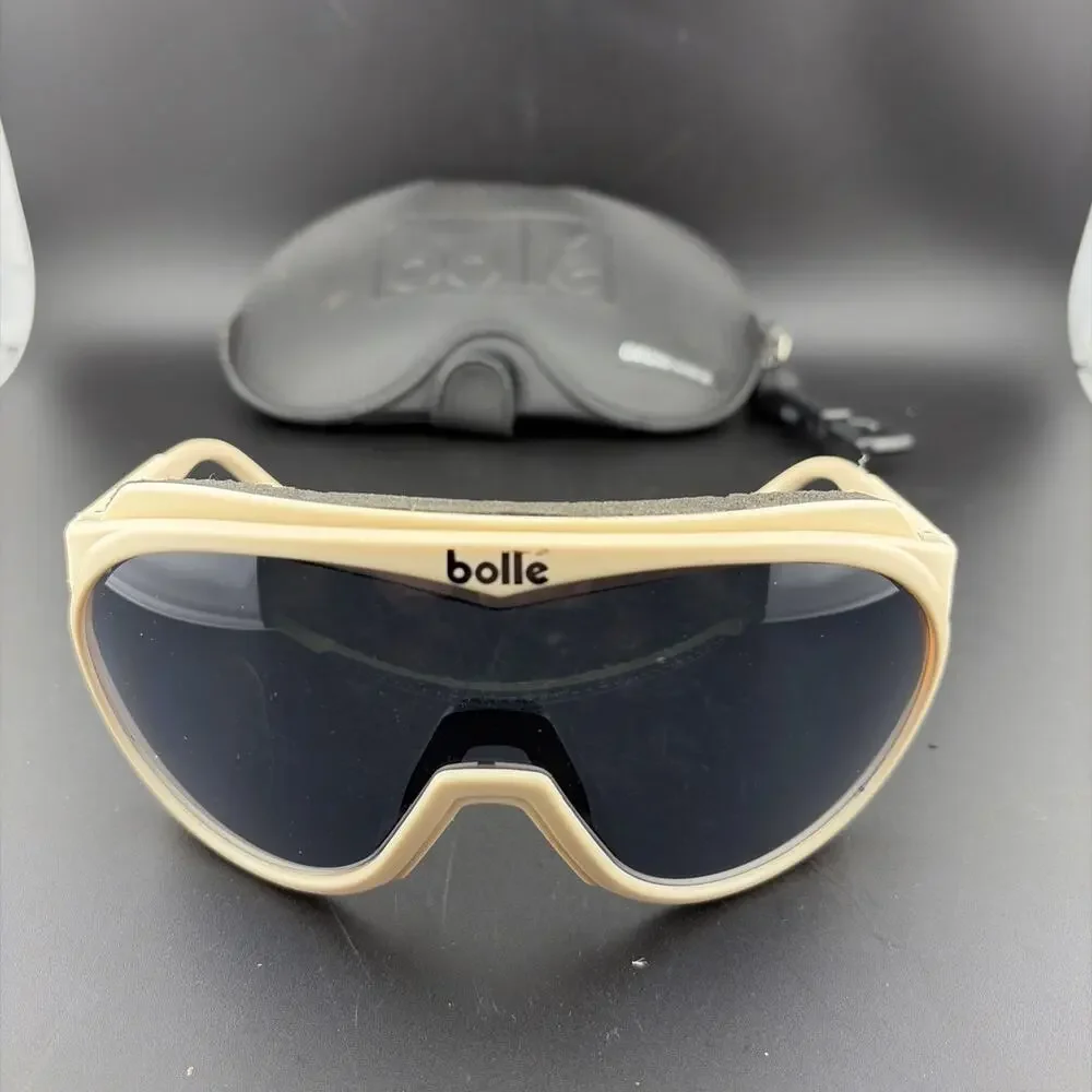 VTG Bolle CHRONO SHIELD 80's Ski Snow Glasses Chronoshield W Case and Extra Lens